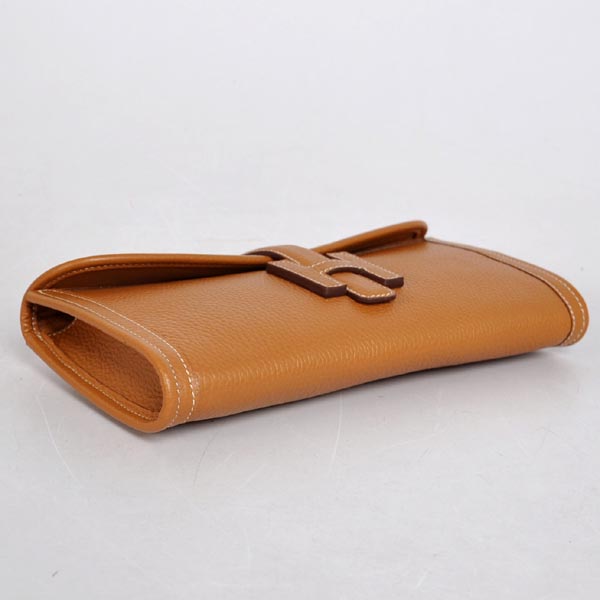 High Quality Hermes Jige Large Clutch Handbag Light Coffee 1052 Replica - Click Image to Close